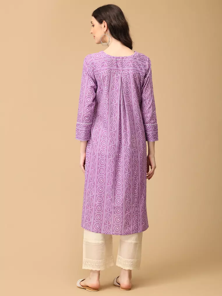 Euphoria Maternity and Nursing Anarkali Set - Lavender