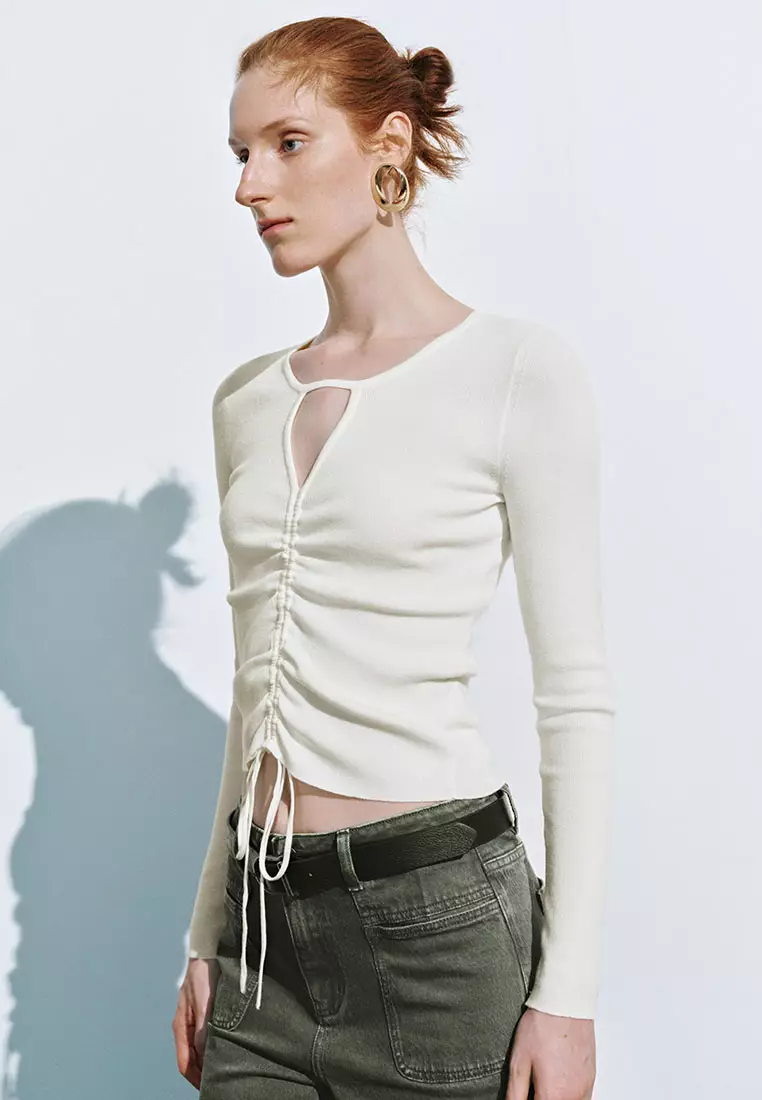 Keyhole Neck Knitted T-Shirts