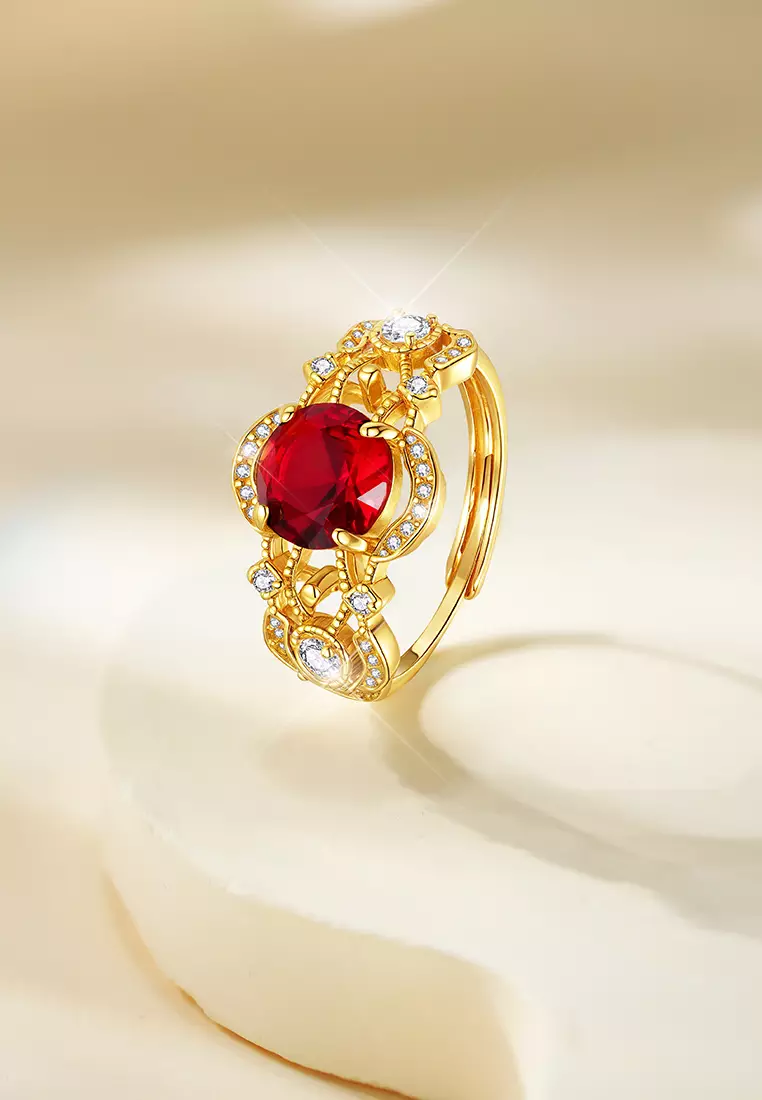 Cincin Wanita Perhiasan Mewah Elegan Berlian Zircon 5A Free Size Cincin Tunangan Cewek Rings