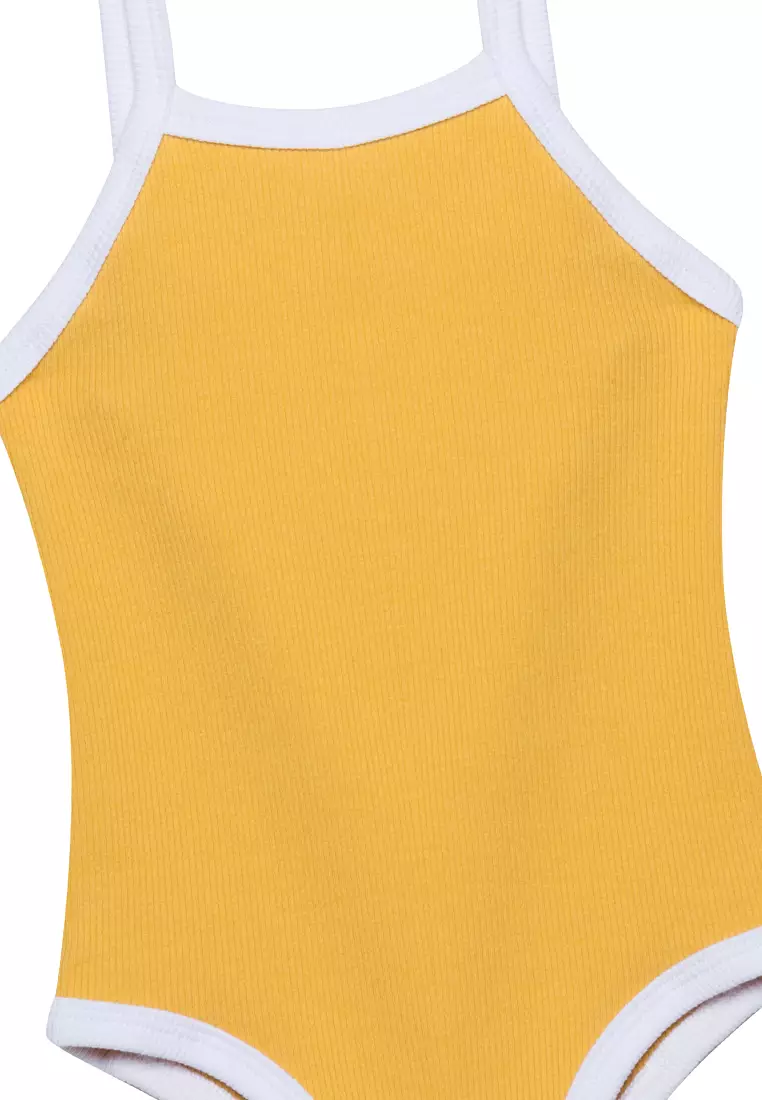 Samantha Ribbed Playsuit With Contrast Trims