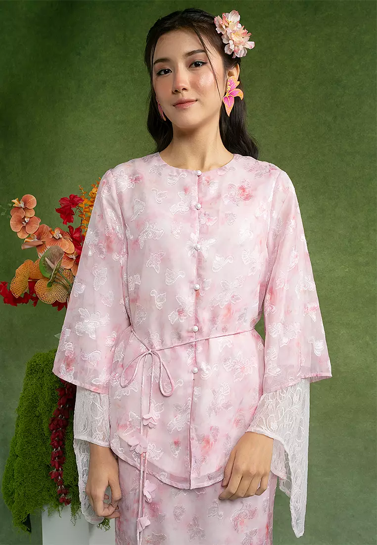 Elena Recycled Polyester Kebaya with Belt Set