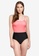 PINK N' PROPER black and pink Ae-ri Colour Block Swimsuit F5937US5054CC4GS_1