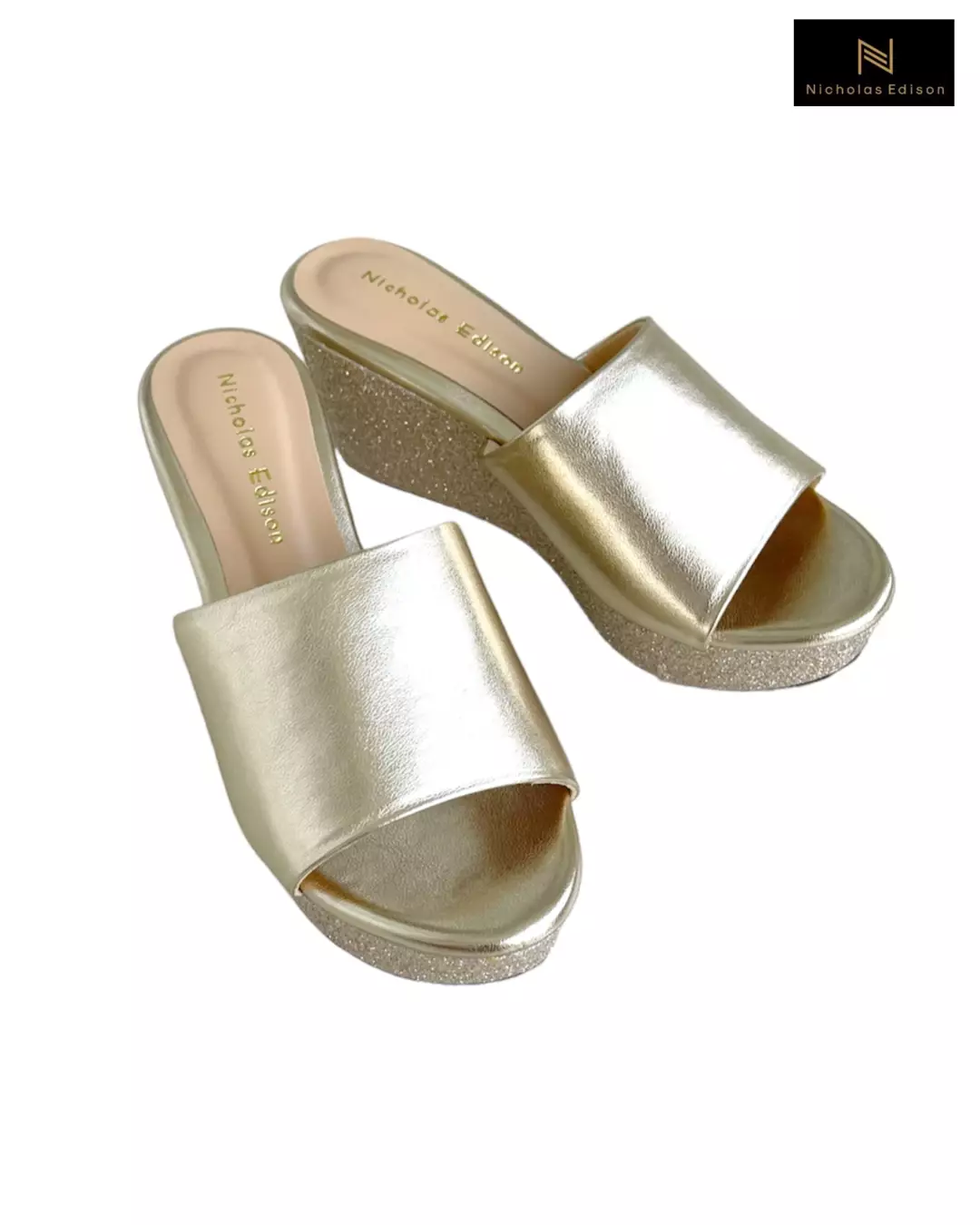 Nicholas Edison Wedge Anika Light Gold