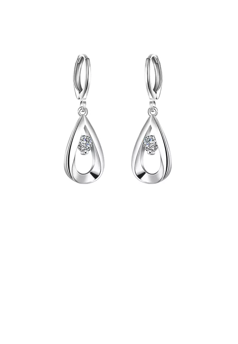 Buy Glamorousky Fashion and Simple Water Drop Earrings with Cubic