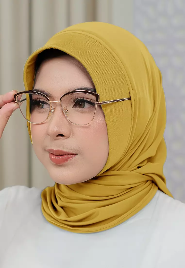 HIJAB INSTAN SOFTPAD AMEENA - LIGHT MUSTARD