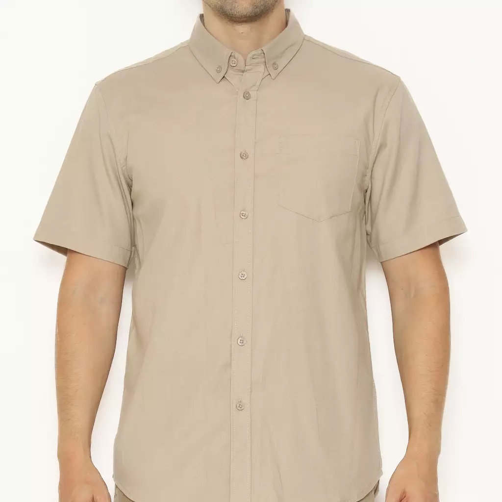 AMK Kemeja Pria Lengan Pendek SHS KAZUKI S/S Khaki