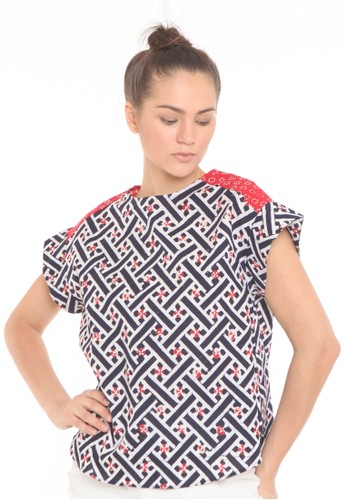 Jual Ceene Ceebu Blouse Tanpa Lengan Motif Geometris Original
