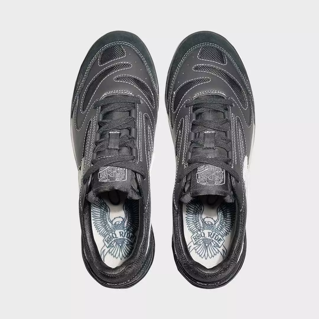 Eagle Sepatu Sneakers Lifestyle Neo England X BBQ Ride - HITAM/ABU-ABU MUDA