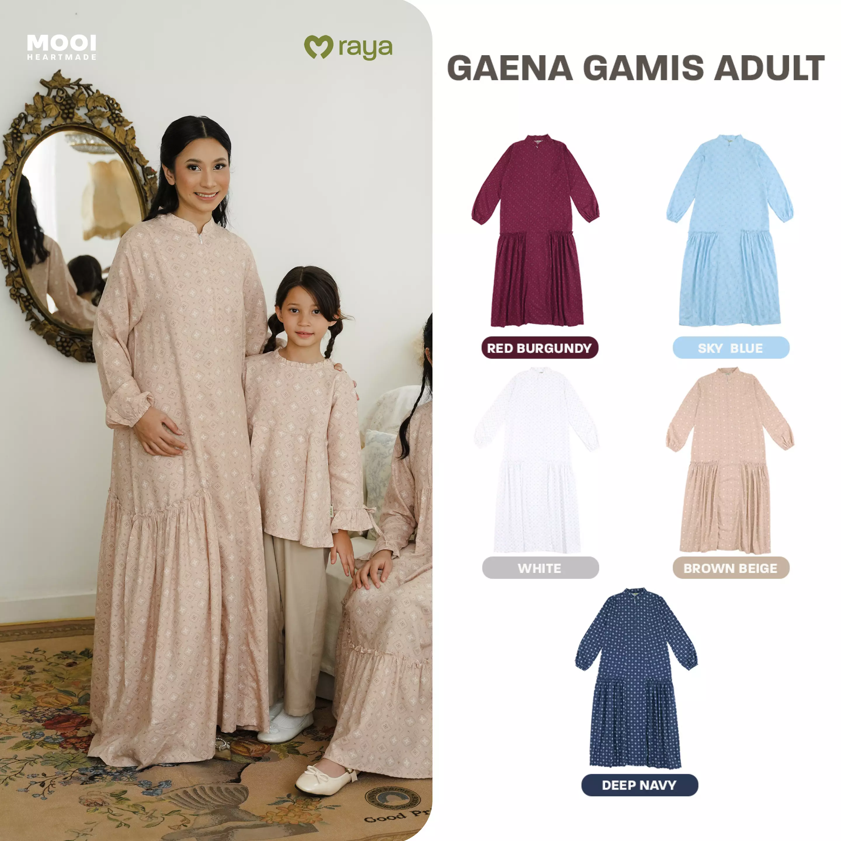 Mooi Dress Dewasa Raya Collection Gaena Gamis Adult - Sky Blue