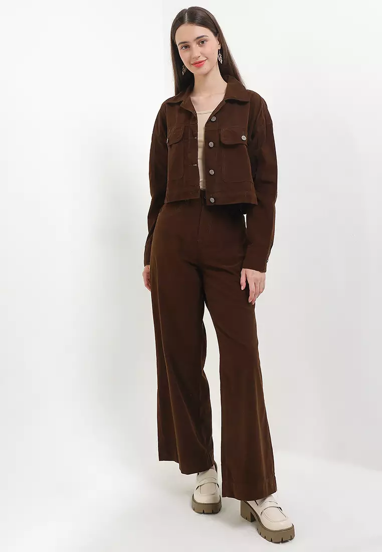 Wide Leg Loose Fit corduroy Pants FWL010