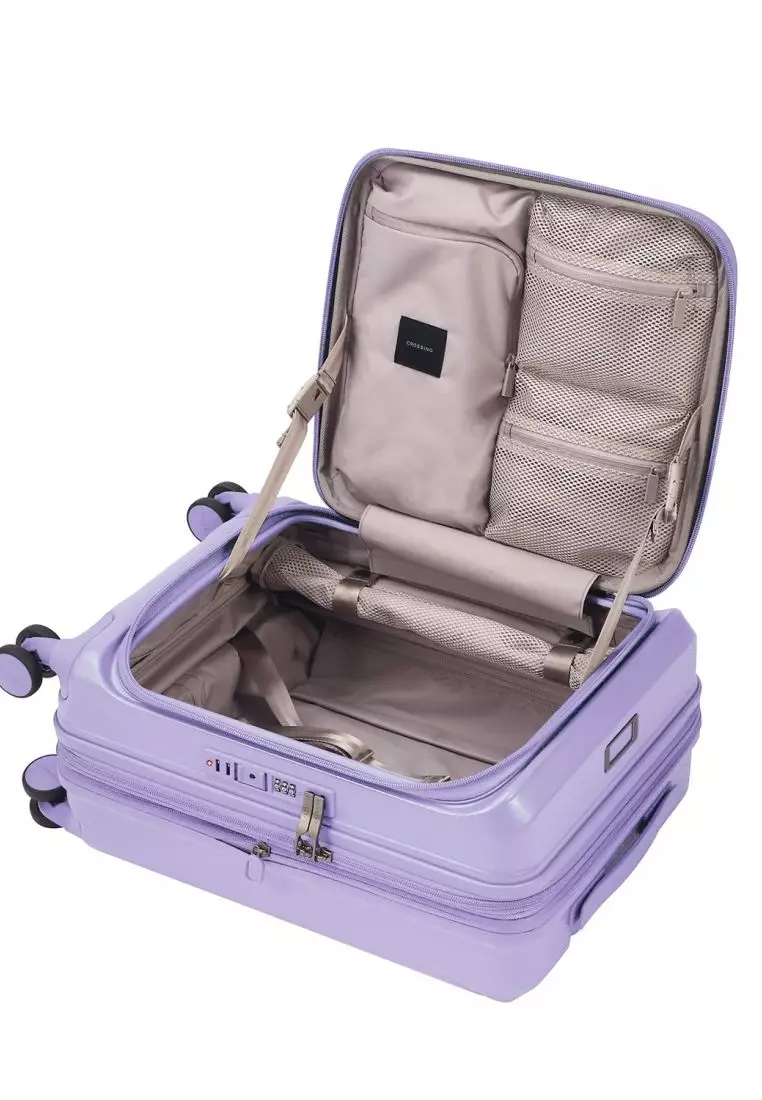 CROSSING INVI 20" Carry On Expandable Luggage With Front & Middle Access V3 - Lilac