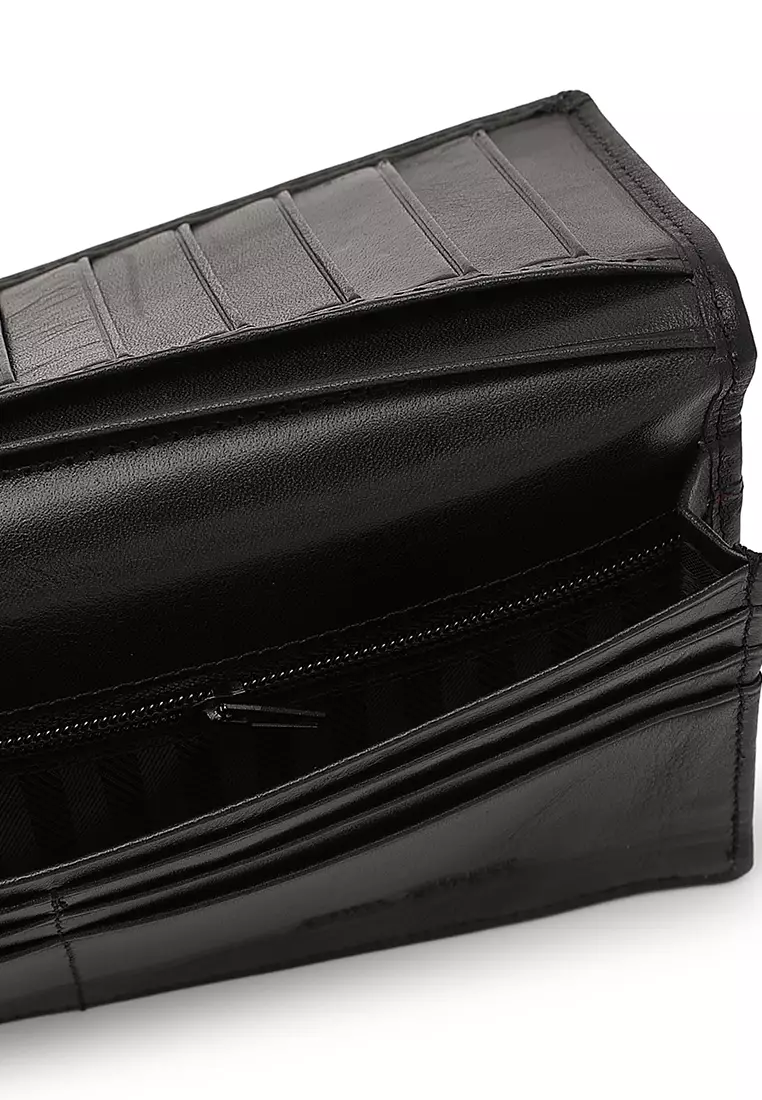 Men's Genuine Leather RFID Blocking Bi Fold Wallet  (Dompet Bi Fold Pria Kulit Genuine RFID Blocking) - Hitam