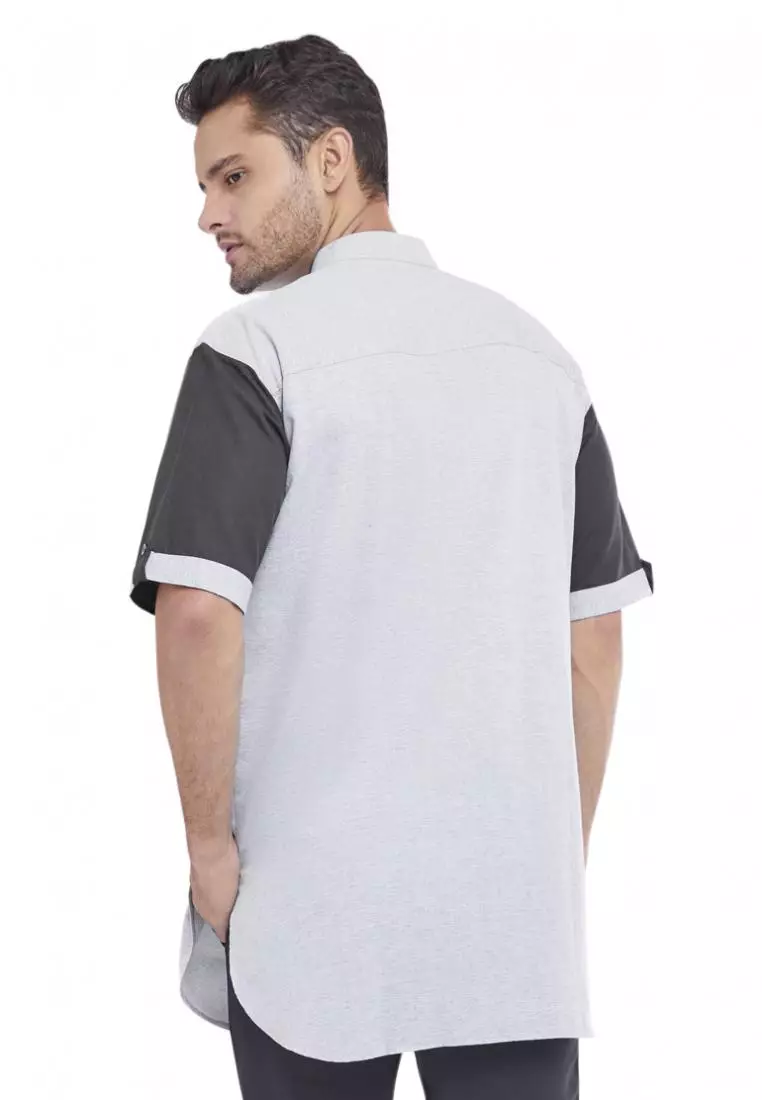 Zayidan Baju Koko Gamis Muslim Pria Nabeel - Silver