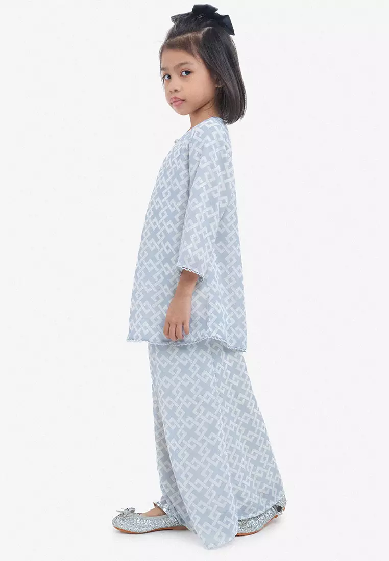 KIDS Duyong Set - Soft Blue Geometric