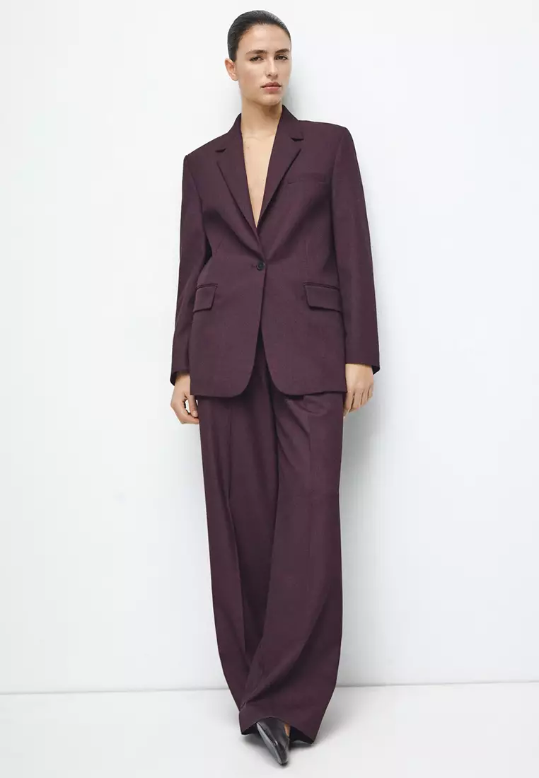 Straight Suit Jacket With Lapel Pockets