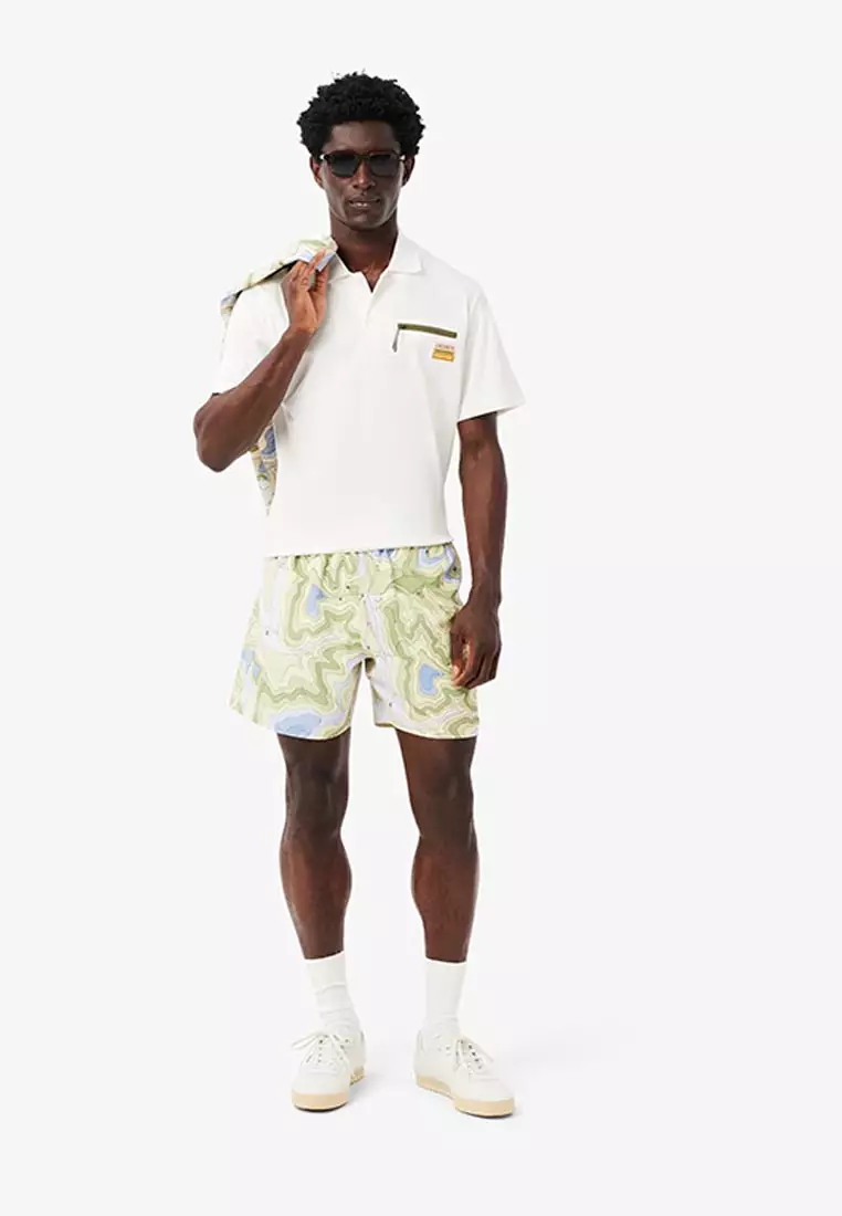 Classic Fit Zipped Pocket Interlock Polo Shirt