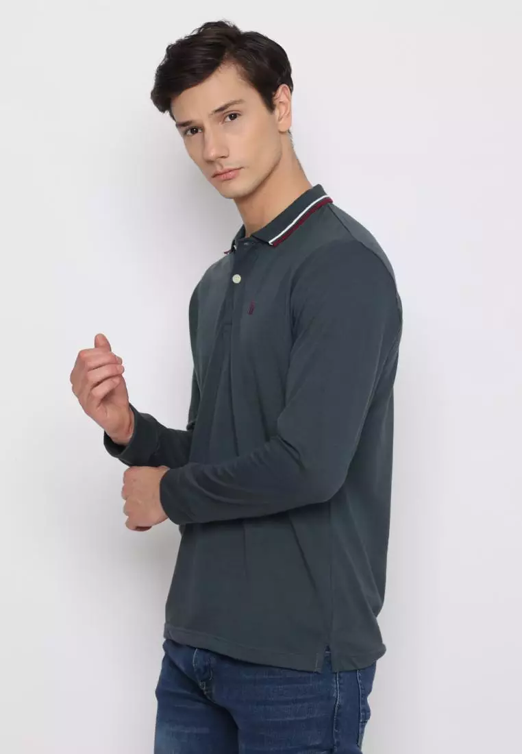 Matsuda Kaos Polo Shirt Lengan Panjang Pria Kerah Kasuga
