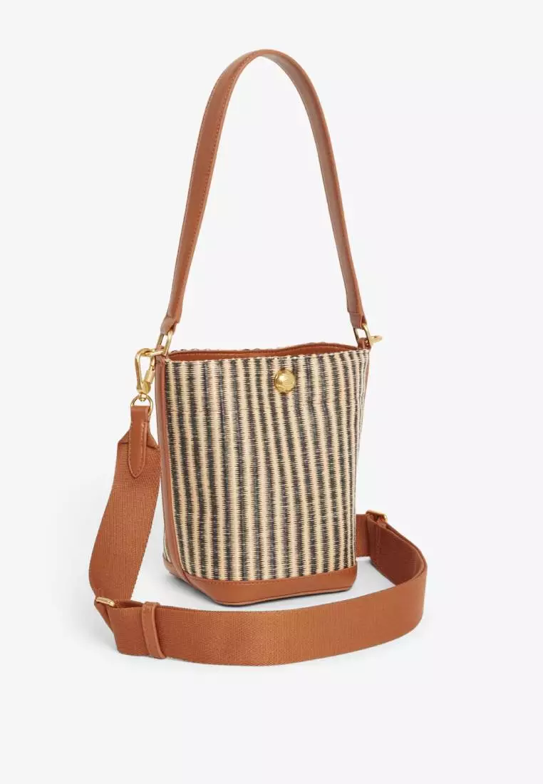 Small Summer Pack Raffia Bucket Bag