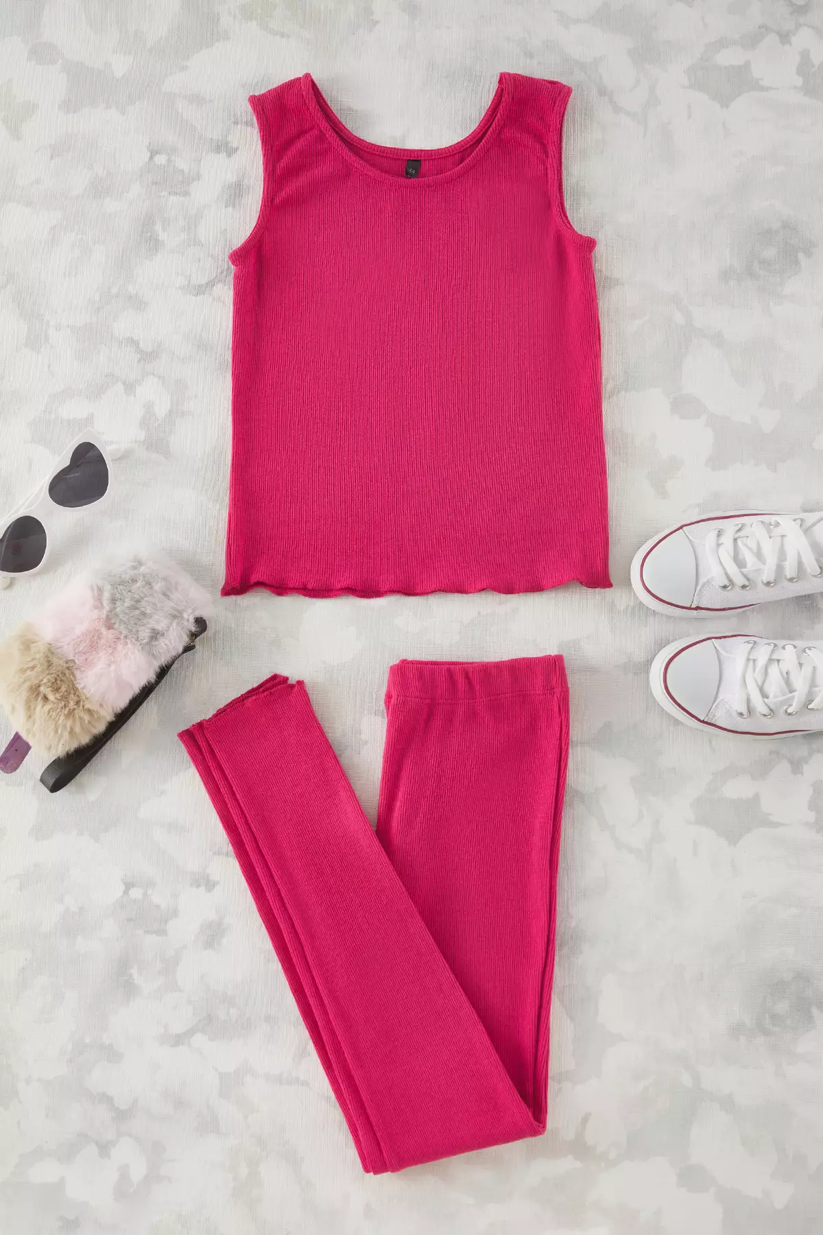 Basic Ribbed Top & Leggings Set