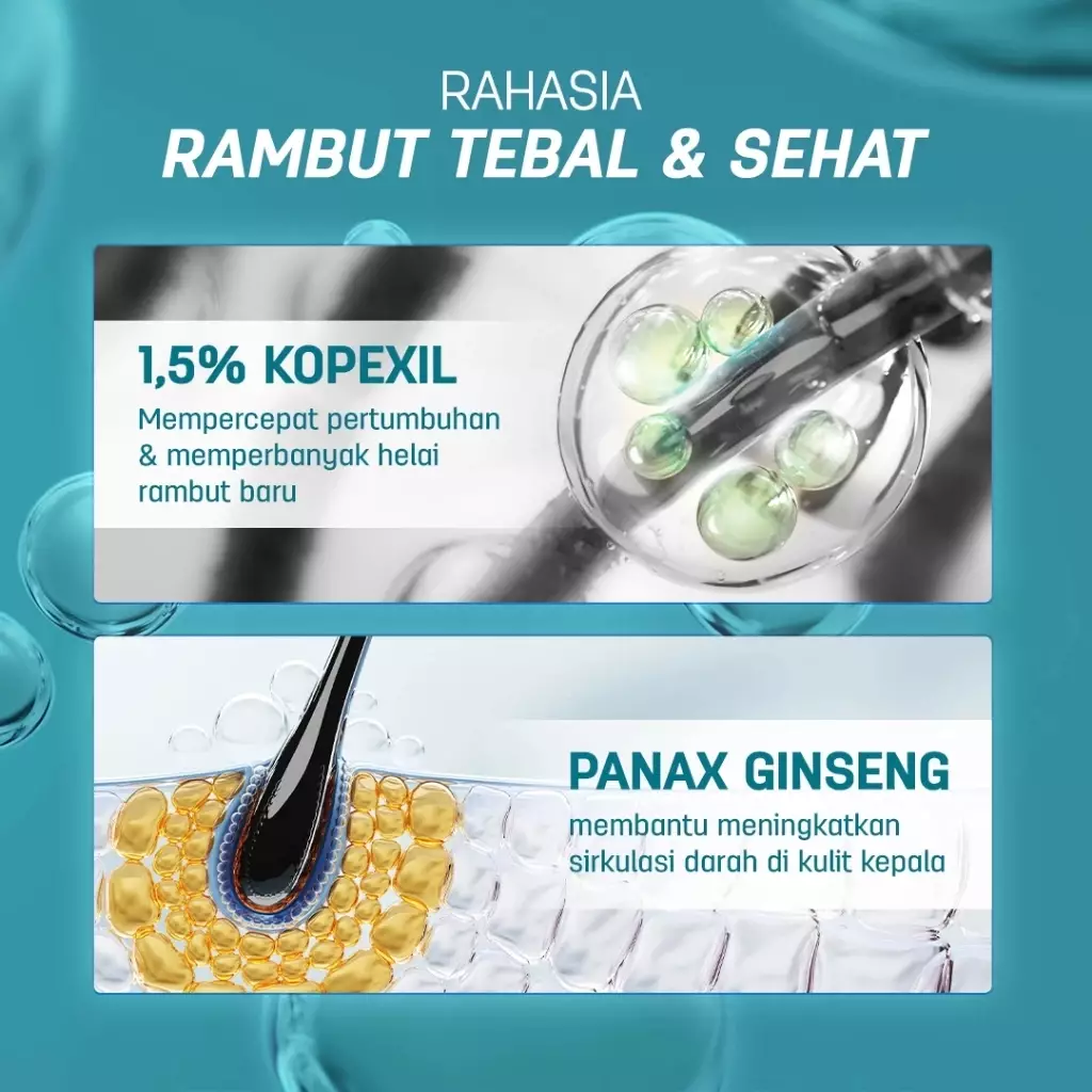 ERHAIR HairGrow Protection Serum 7x8 ml with 1.5% Kopexil - Serum Panax Ginseng Mengurangi Rontok | Serum penumbuh rambut | Menjaga Kesehatan Kulit Kepala dan Menguatkan Akar
