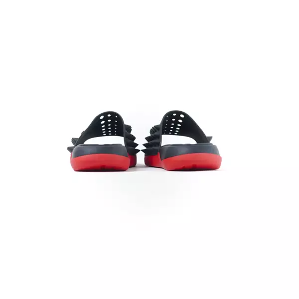Sandal CHRISTIAN LOUBOUTIN TAKE IT EASY RED BLACK FLAT RUBBER SLIDE 100% ORIGINAL