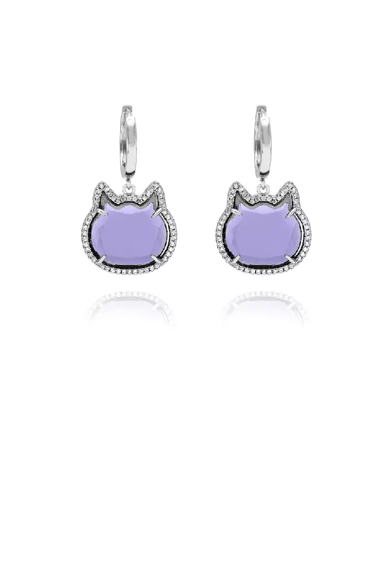 Purple cubic 2024 zirconia earrings