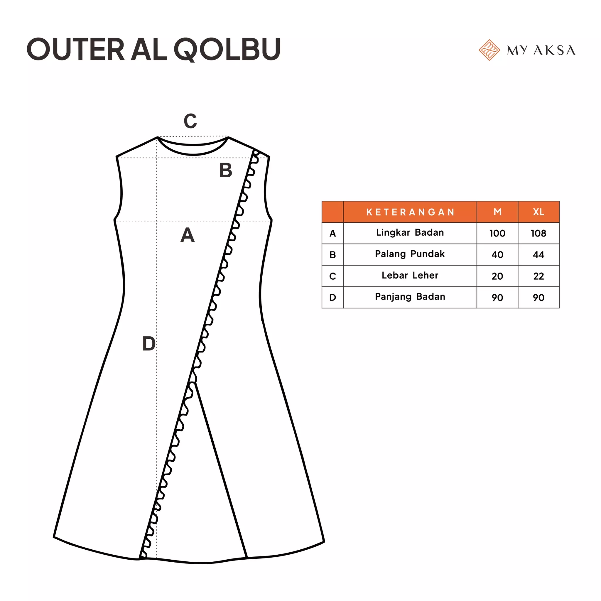 My Aksa Outer Wanita Unsleeve Al Qolbu Grey Layer Muslim Modern Premium