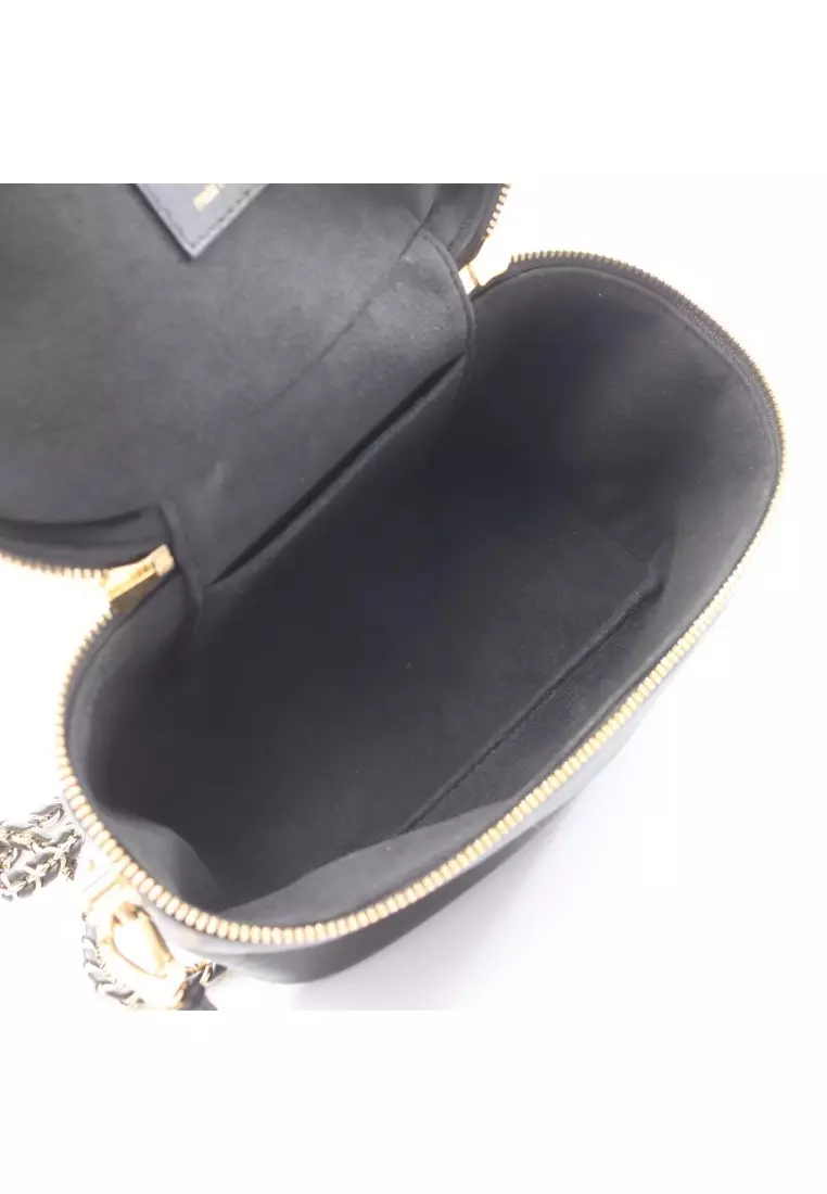 Pre-Loved Louis Vuitton Vanity PM monogram ink Handbag vanity bag leather black 2WAY