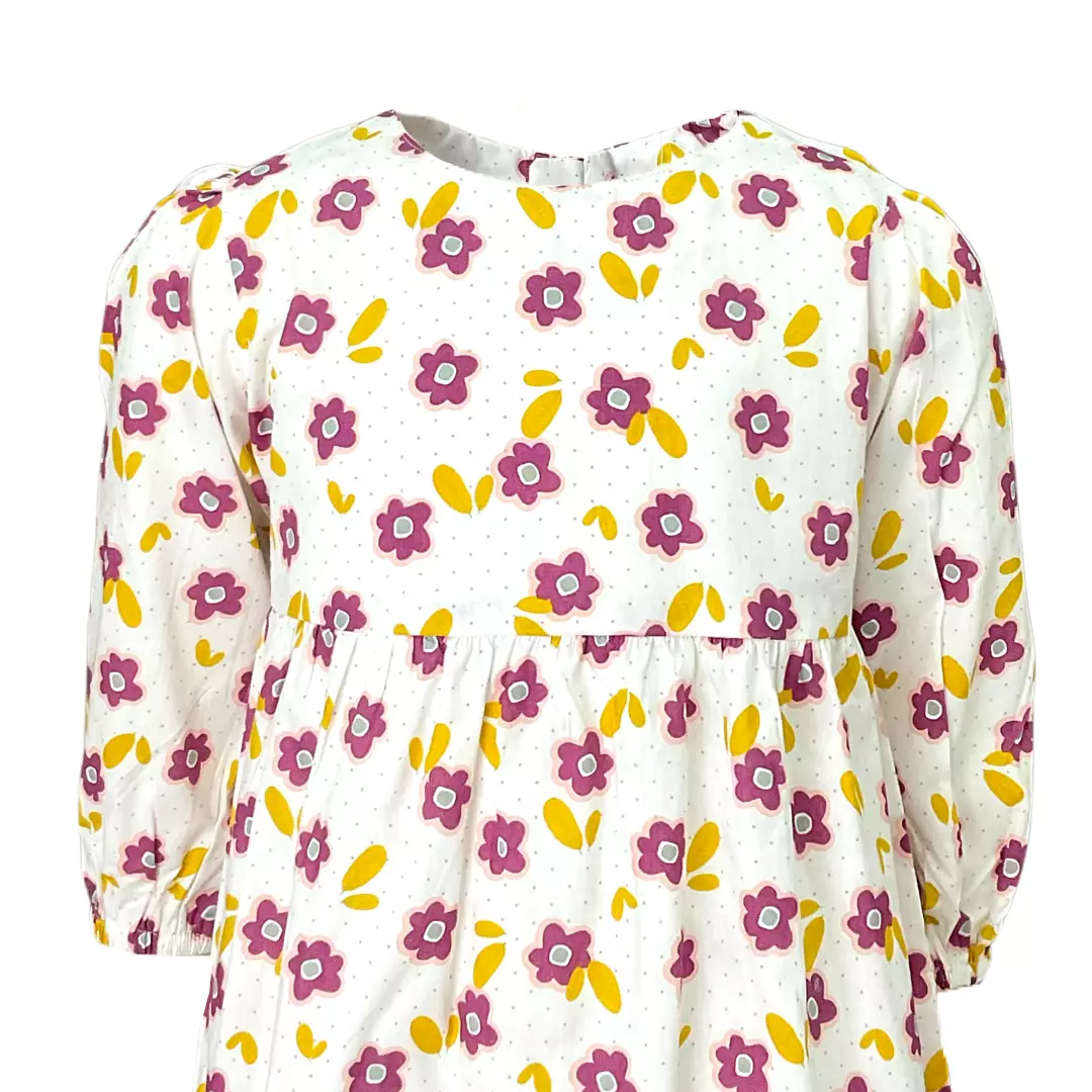 Pingu Gamis Anak Perempuan Printing Flower Ungu 94300231