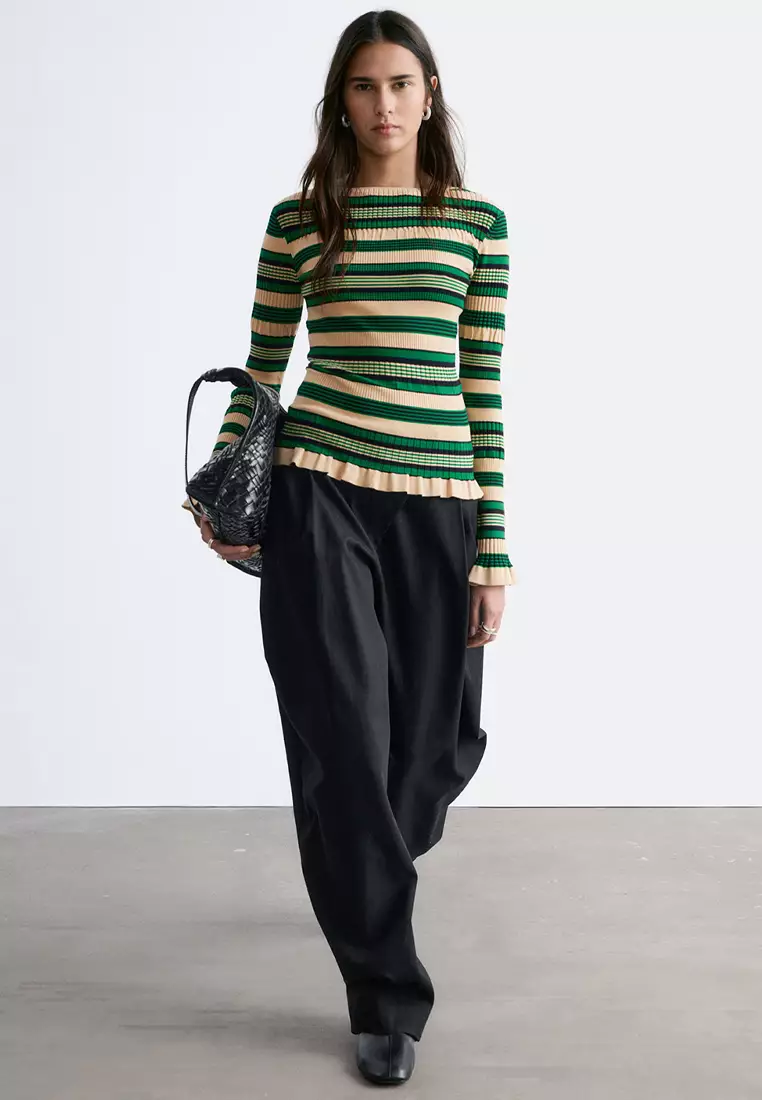 Long-Sleeve Ribbed Top
