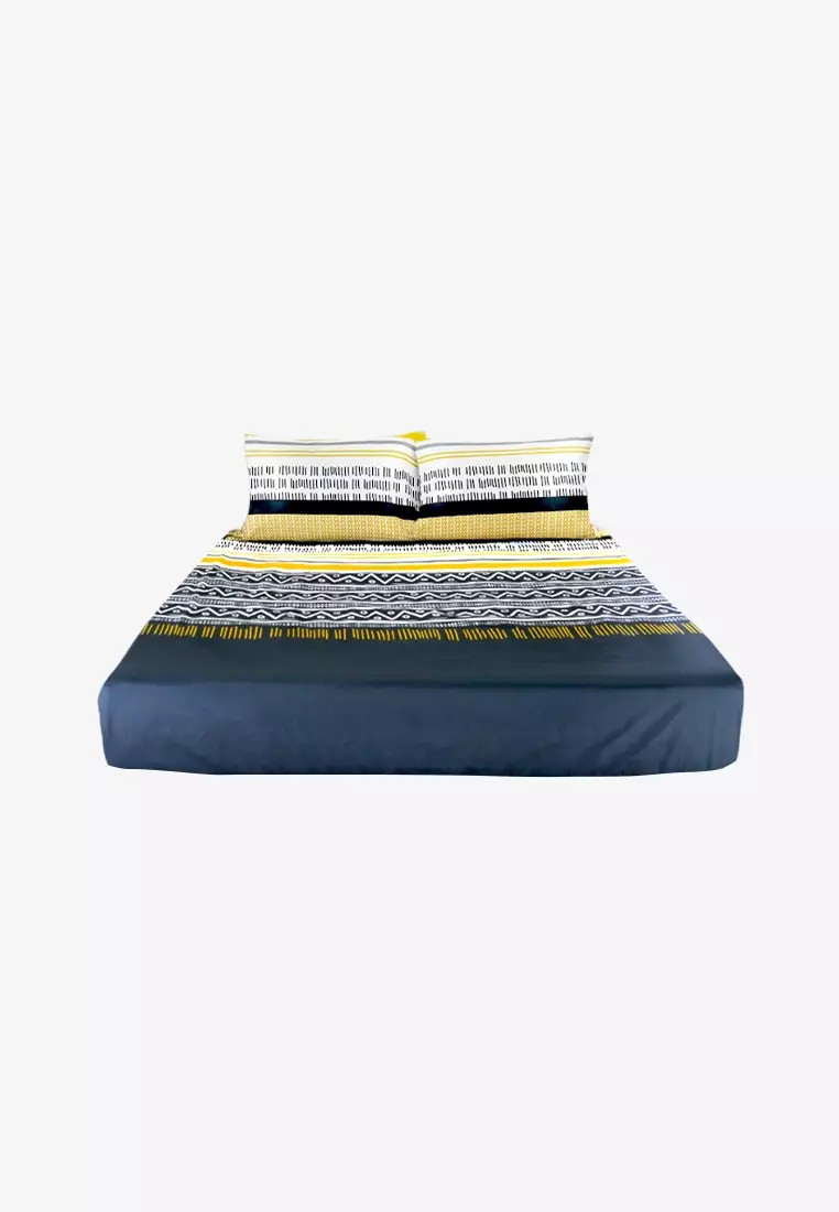 Buy Home De Luxe 3in1 Bedsheet Set Yellow Abstract King 2024 Online ...