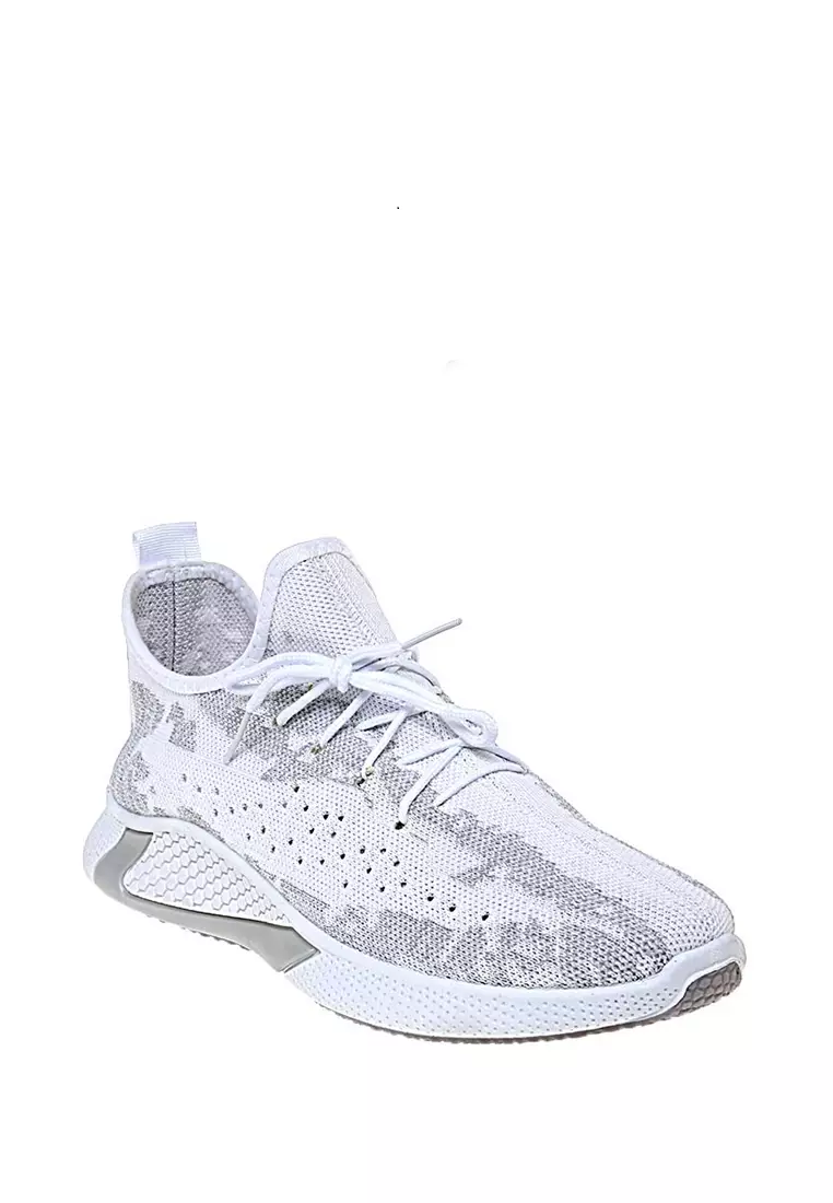 Chayton Sepatu Olahraga Pria Sneakers Abstract Motive Casual Sport Shoes Material Flyknit Mesh ORIGINAL - White