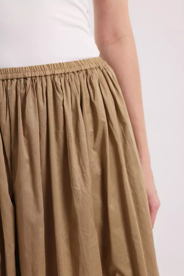 MINIMAL - Pauline - Rok Lebar Bahan Katun - Khaky Warna Khaky