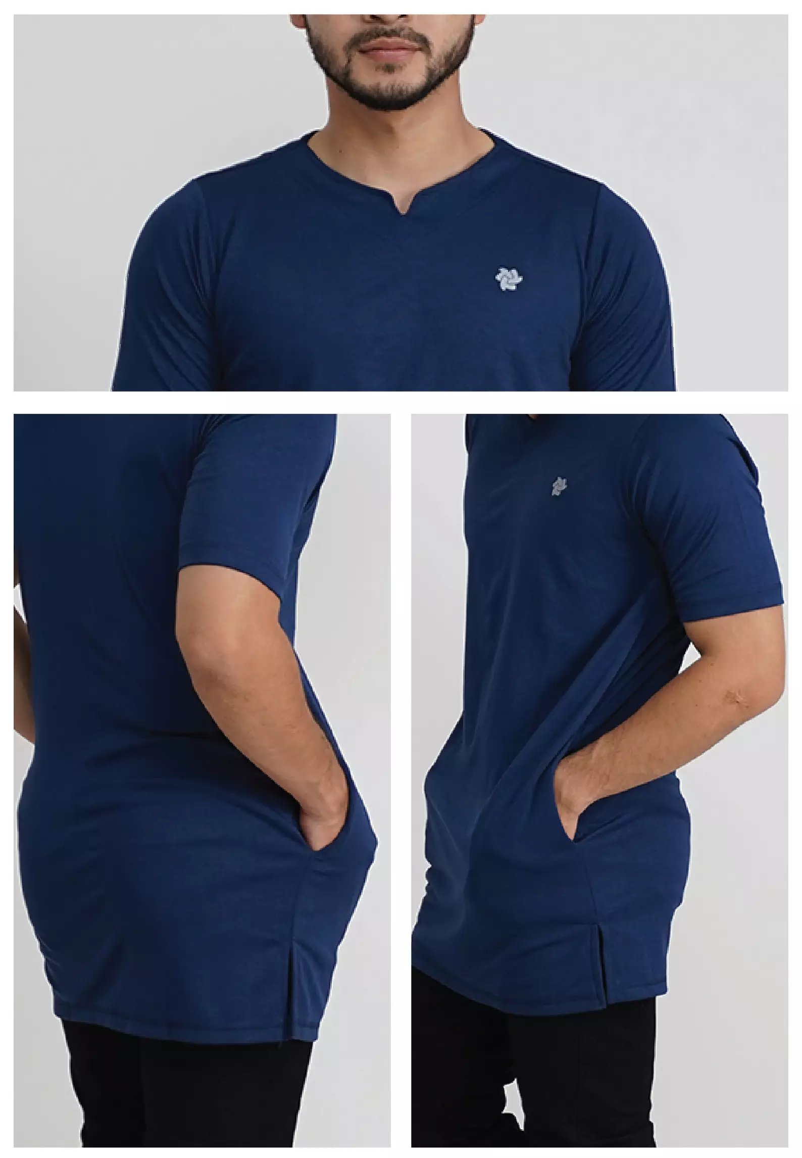 Tiento Baju Muslim Koko Kurta 3in1 Basic Navy