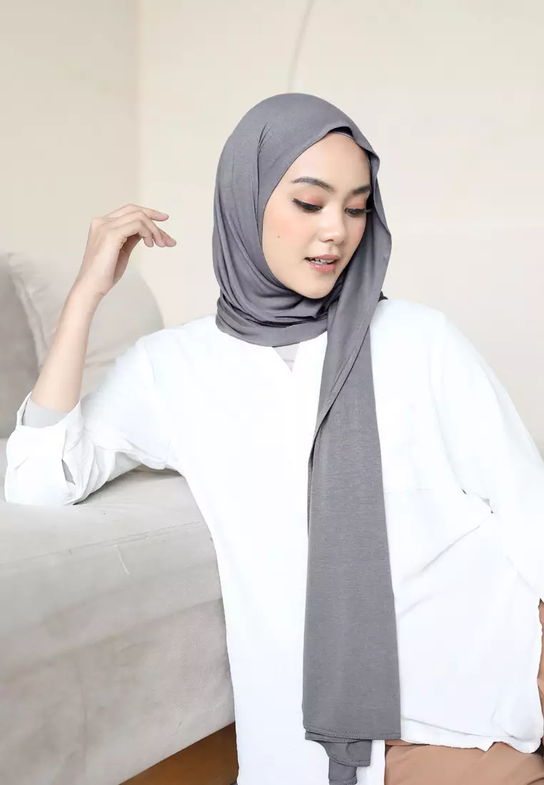 Pashmina Meleyot Basic Tencel Premium - Stormy Grey