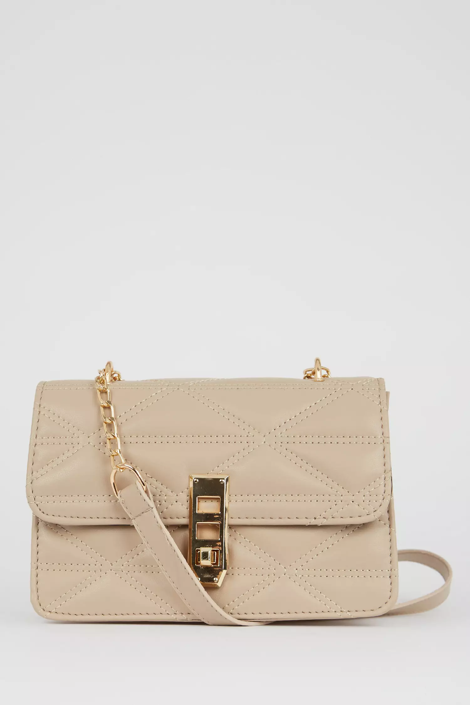 Buy DeFacto Quilted Chain Embroidered Faux Leather Shoulder Bag