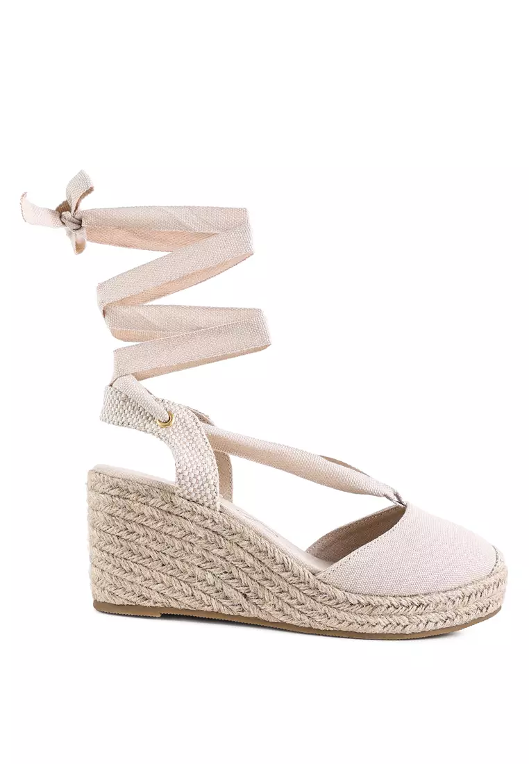 Buy London Rag Ecru Strappy Wedge Heel Sandals 2024 Online