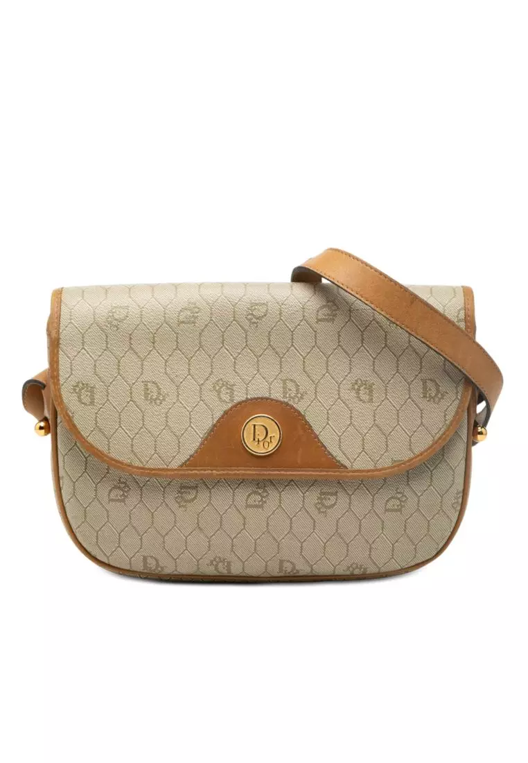 Pre-Loved Dior Honeycomb Coated Canvas Crossbody