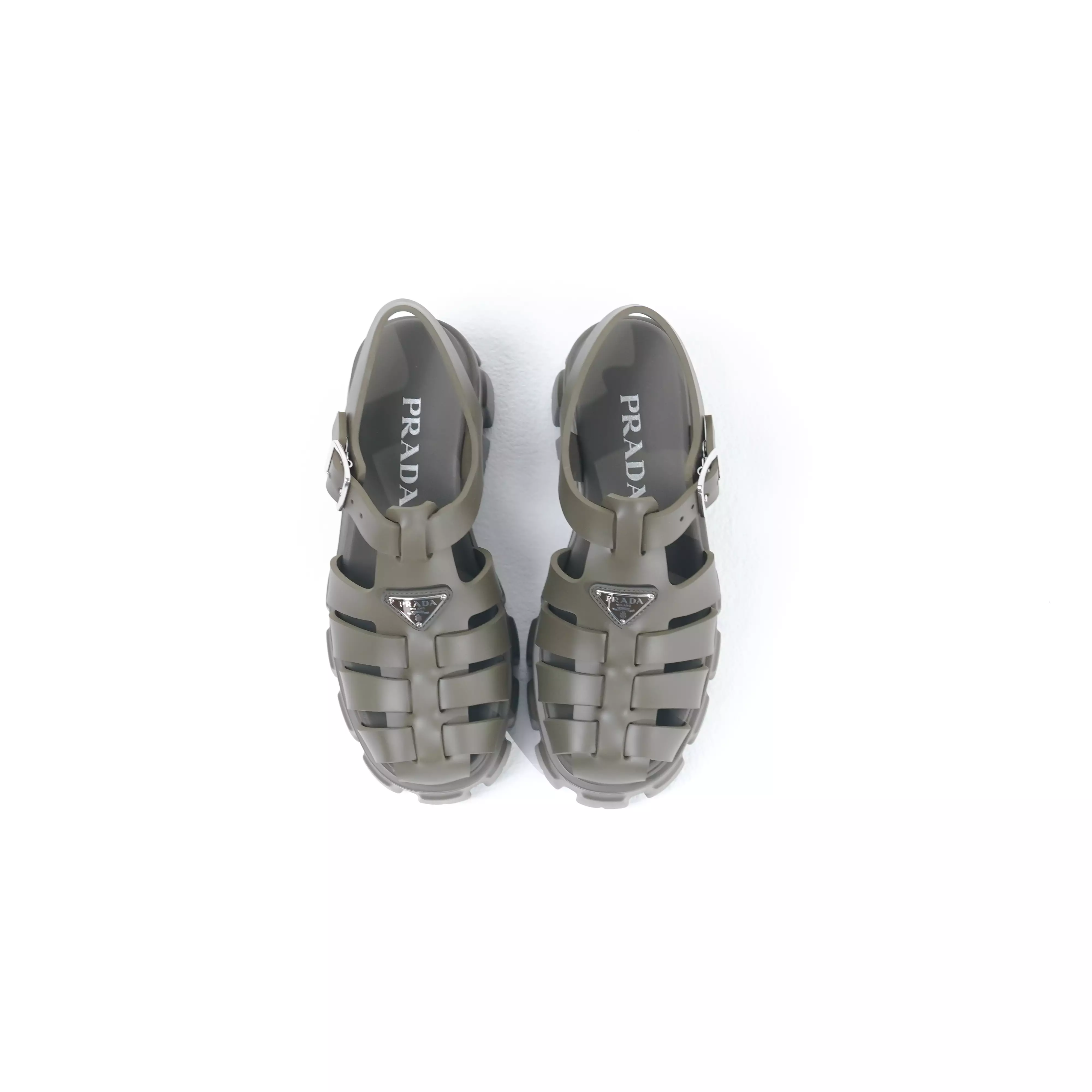 Sandal PRADA FOAM RUBBER MILITARE OLIVE SNEAKER 100% ORIGINAL