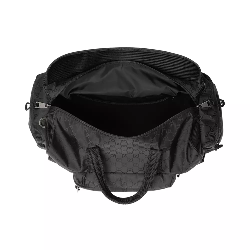 Large GG Duffle Nylon Bag Black