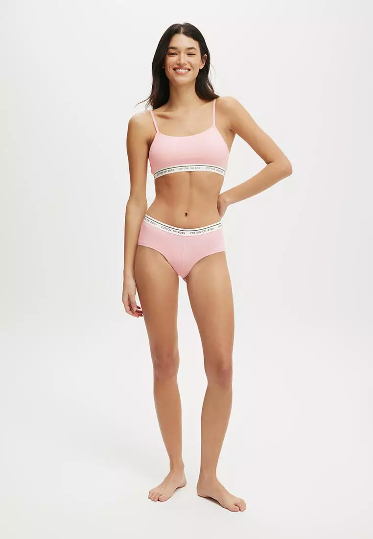 Branded Cotton Scoop Bralette