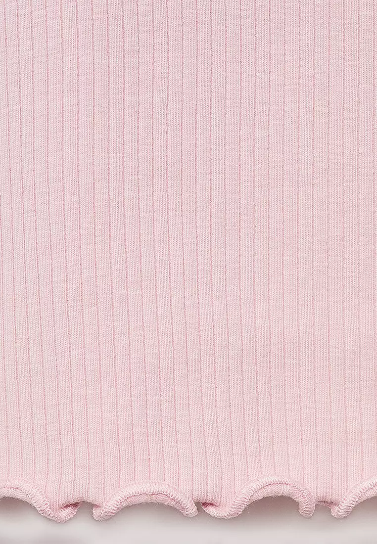 Ribbed High Neck T-Shirt