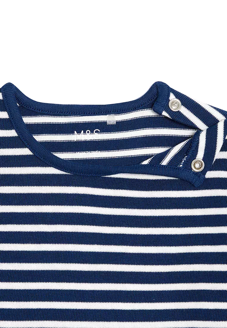 3pk Pure Cotton Striped Tops