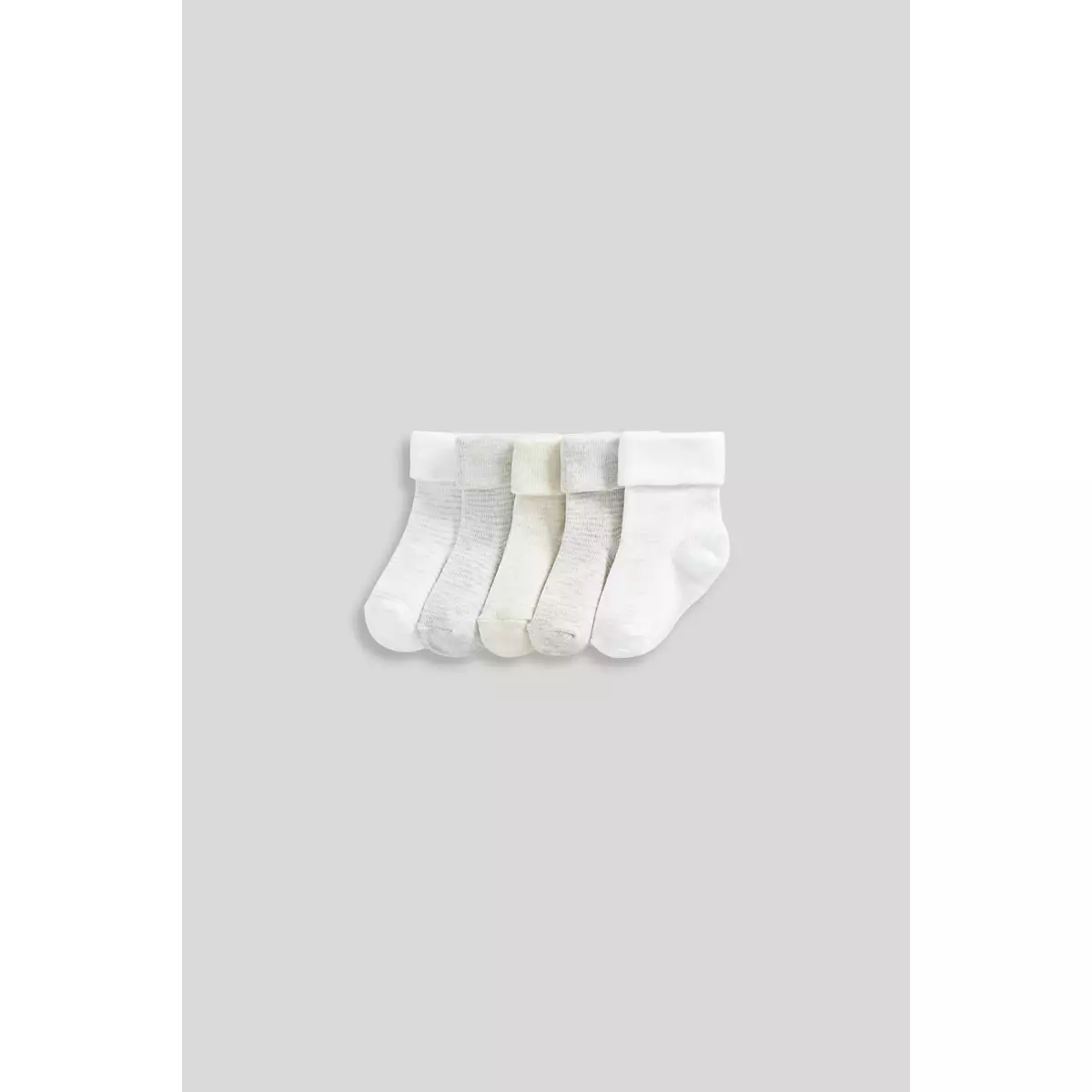 Mothercare Striped Turn-Over-Top Baby Socks - 5 Pack - Kaos Kaki Bayi Laki-laki (Abu-abu)