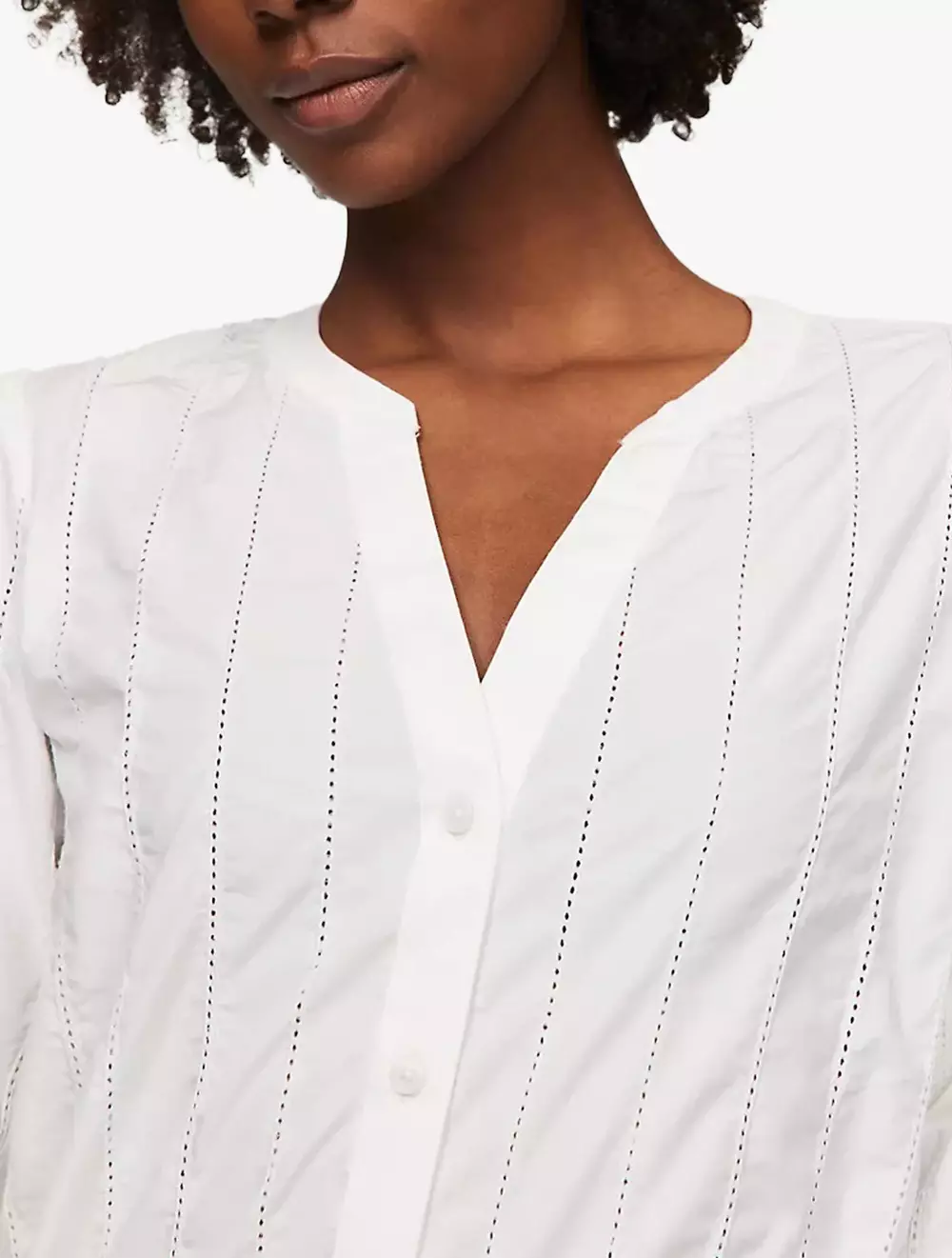 TOMMY HILFIGER - LADDER LACE SHIRT - WHITE - WHITE