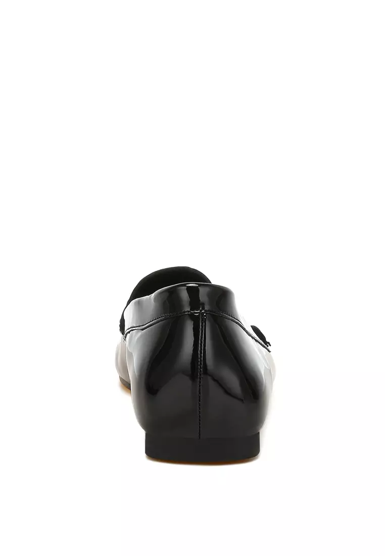 Patent Pleather Loafers in Black