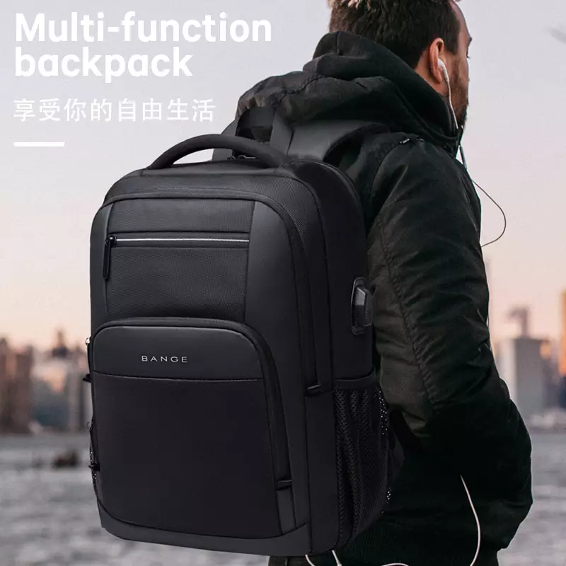 Bange BG1921 Tas Ransel Backpack Laptop Pria 15.6 Inch - BLACK