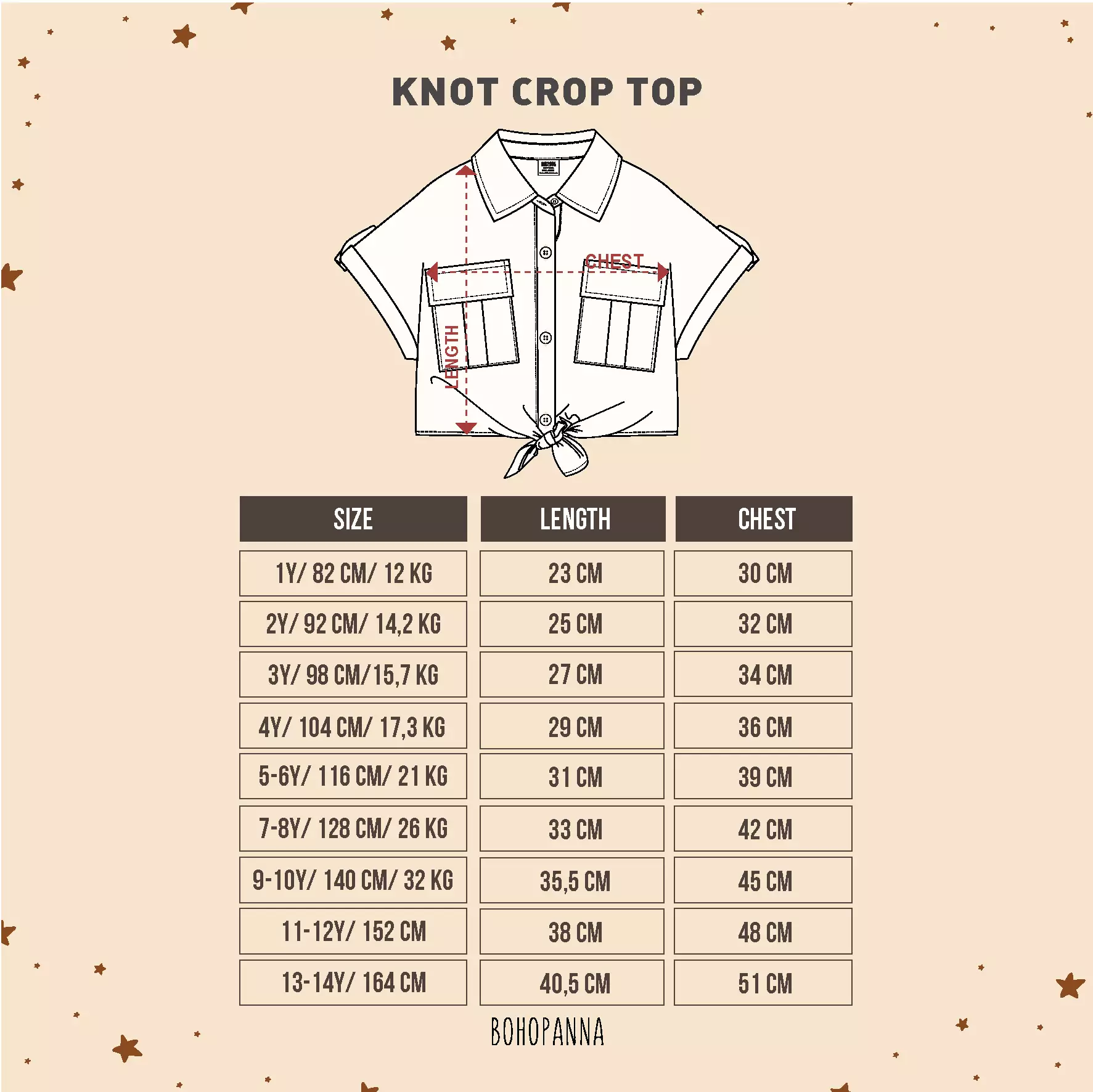 BOHOPANNA - KNOT CROP TOP - ATASAN ANAK PEREMPUAN