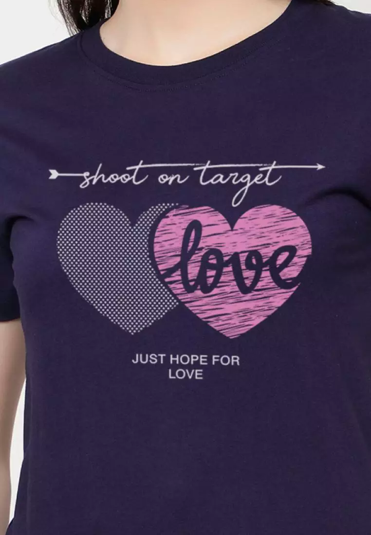 Buy QuirkyT Shoot OnLove Relaxed Short Sleeve Stylish Navy Blue