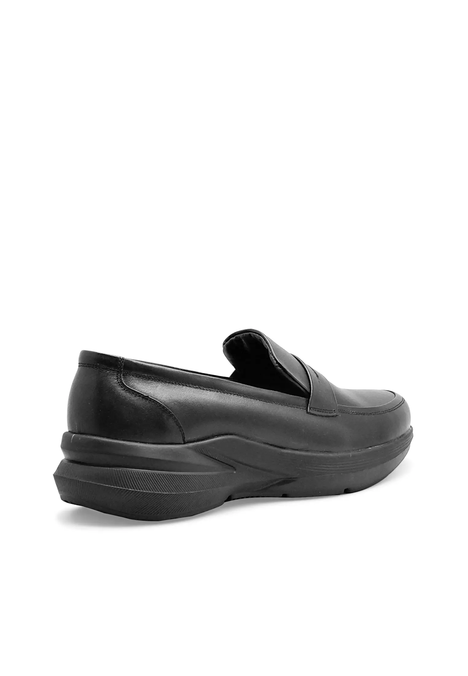 Duncan Sepatu Penny Loafer Sneakers Casual Pria  Kulit Asli  Sol Ringan  Black